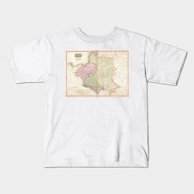 Vintage Map of Poland (1818) Kids T-Shirt by Bravuramedia